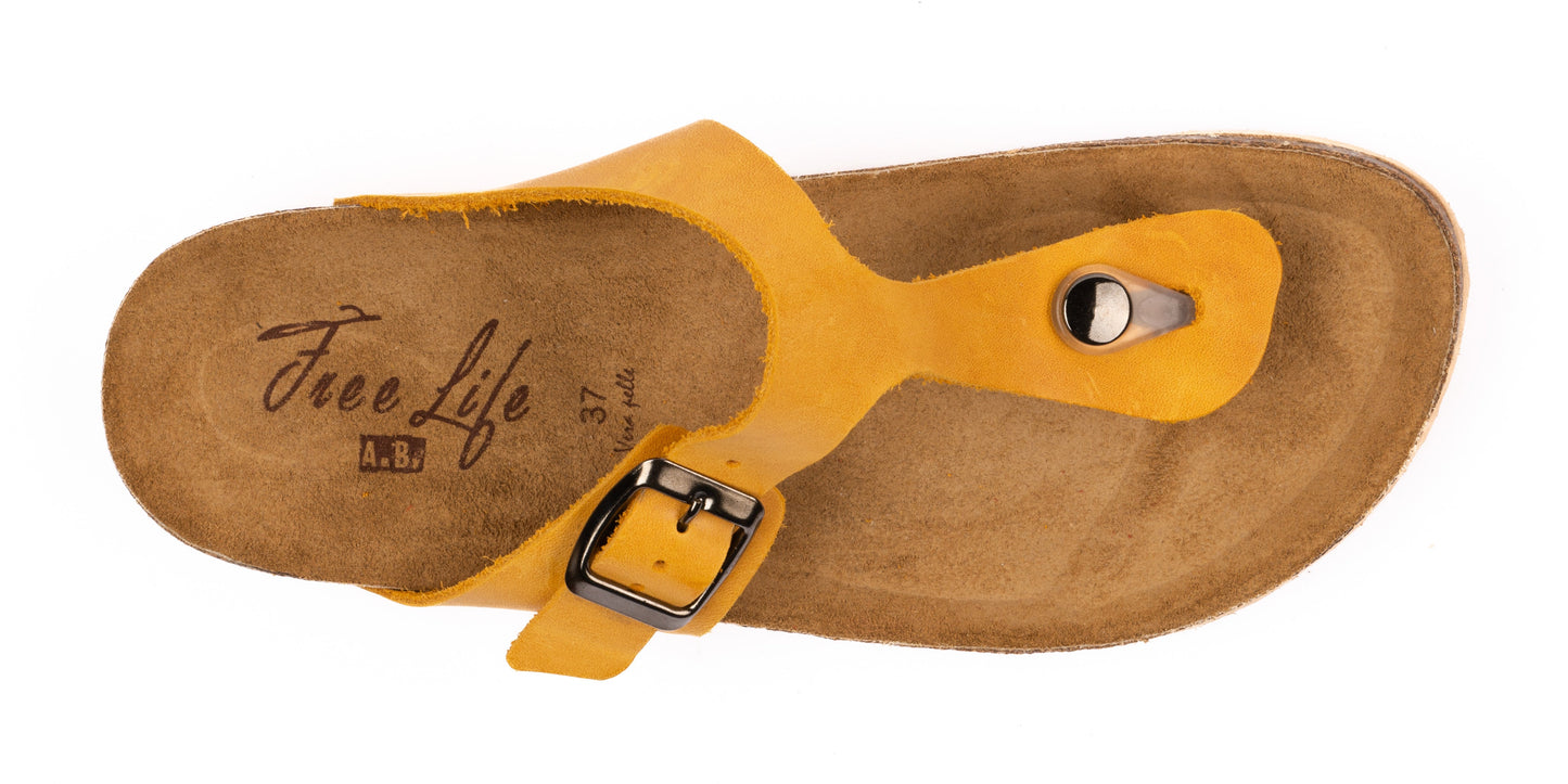 Ergonomic Leather Flip-Flops for Women