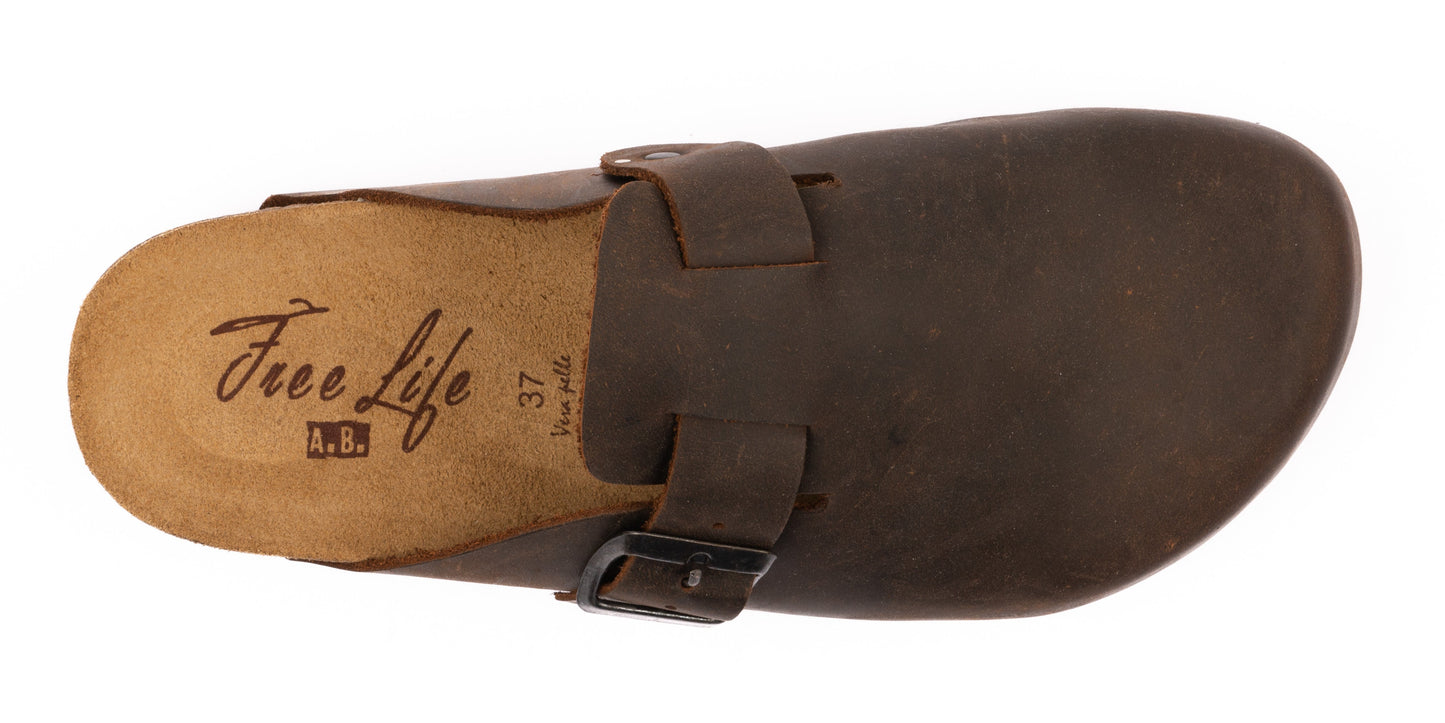 Sabot clog donna in pelle