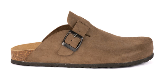 Sabot clog donna in pelle scamosciata