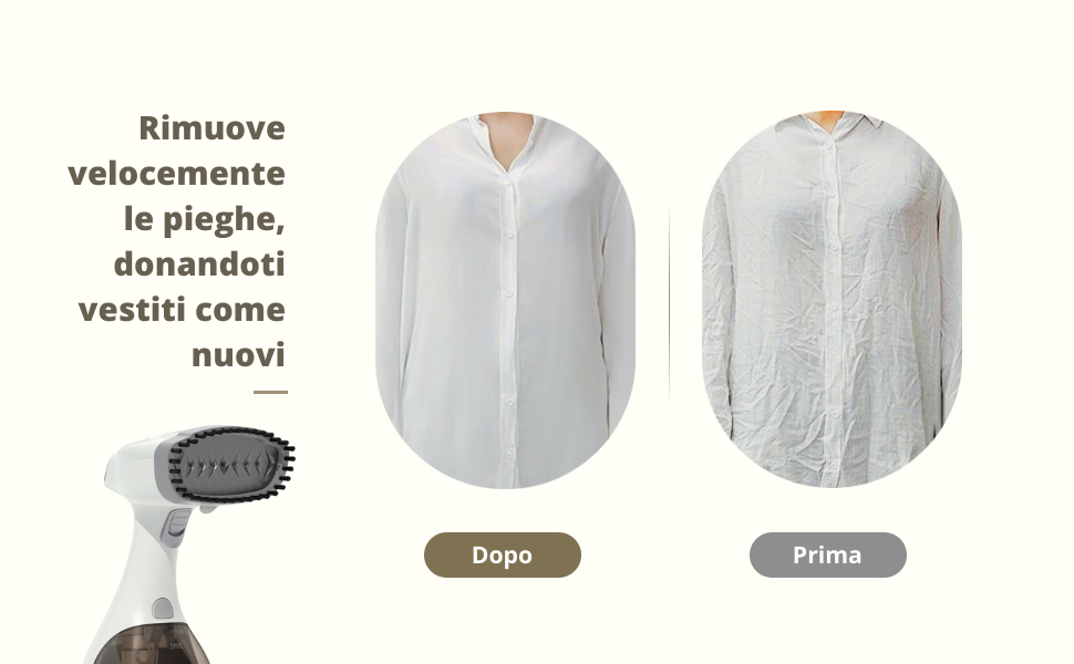 Vertical steam iron with rapid steaming for wrinkle removal