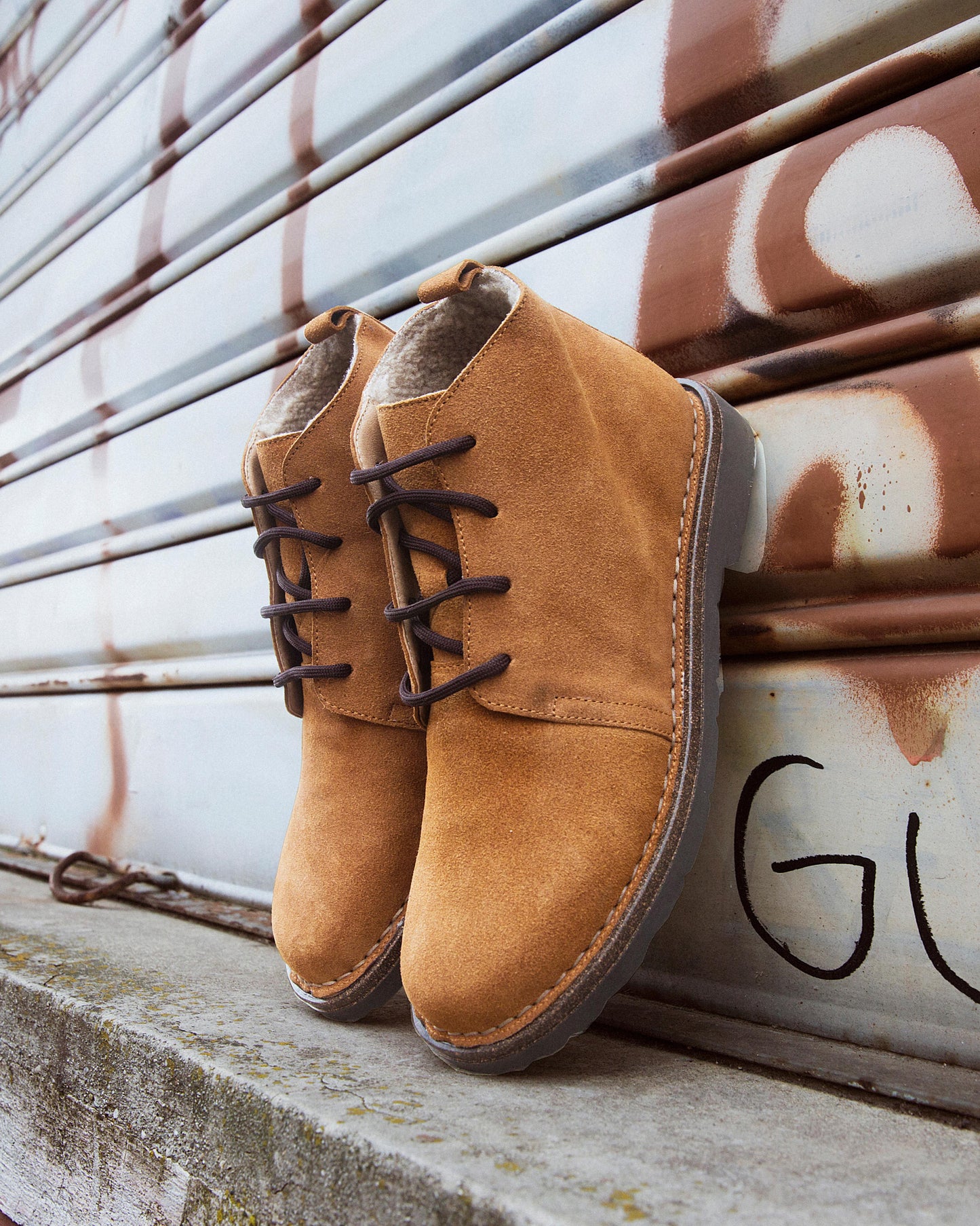 Desert Boot donna scamosciate con fodera in lana Teddy