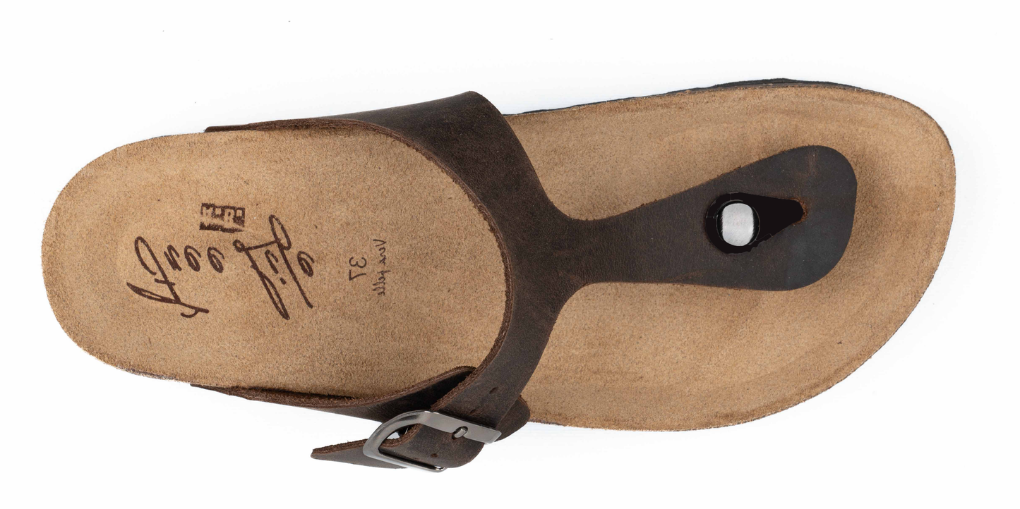 Ergonomic Leather Flip-Flops for Men