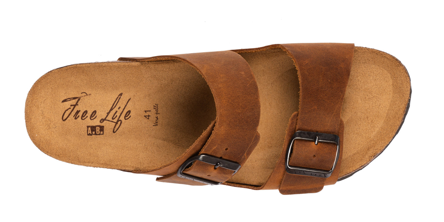 Men's Leather Double Buckle Sandals Sizes