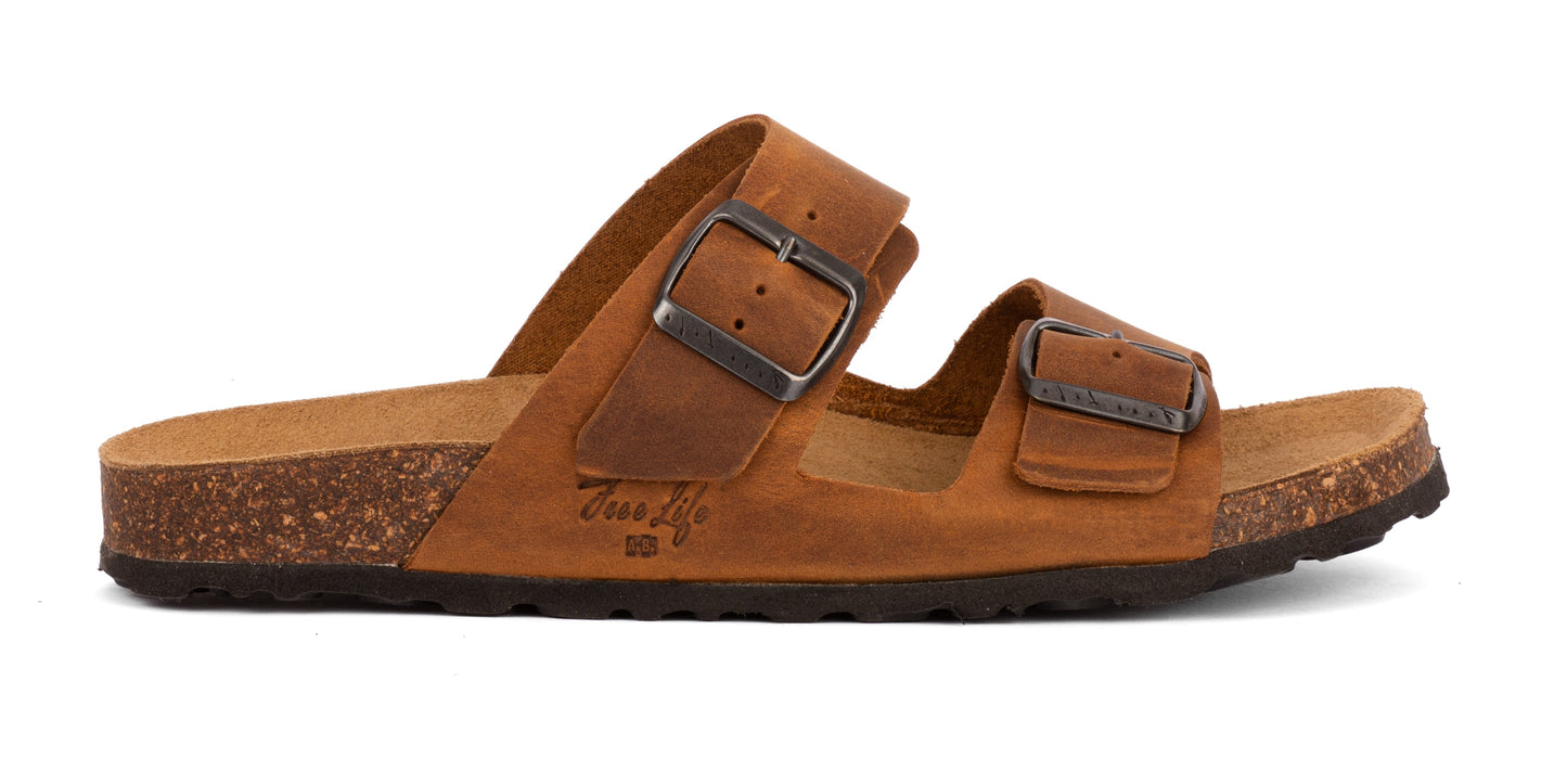 Men's Leather Double Buckle Sandals Sizes