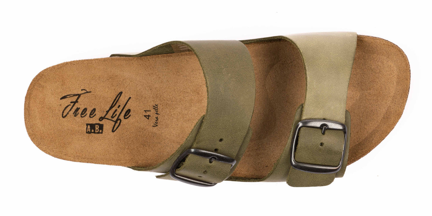 Men's Leather Double Buckle Sandals Sizes