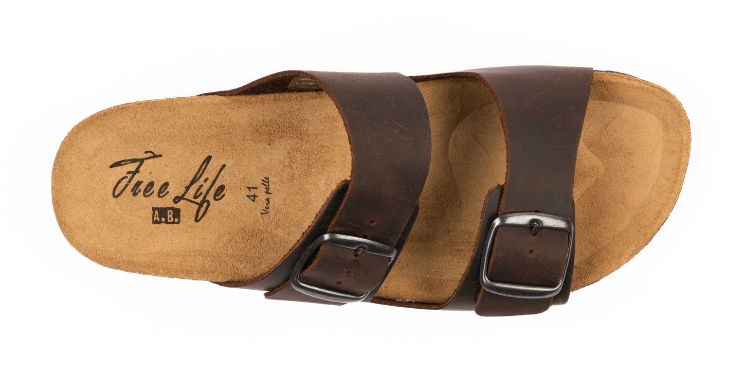 Men's Leather Double Buckle Sandals Sizes