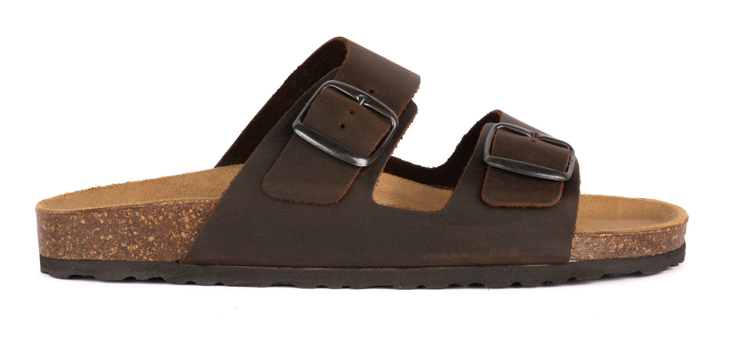 Men's Leather Double Buckle Sandals Sizes