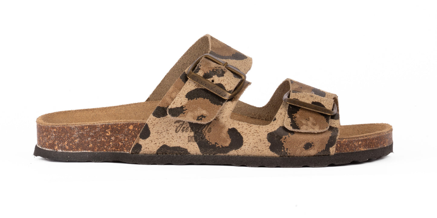 Women's Leather Double Buckle Sandal