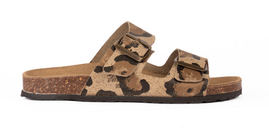 Women's Leather Double Buckle Sandal