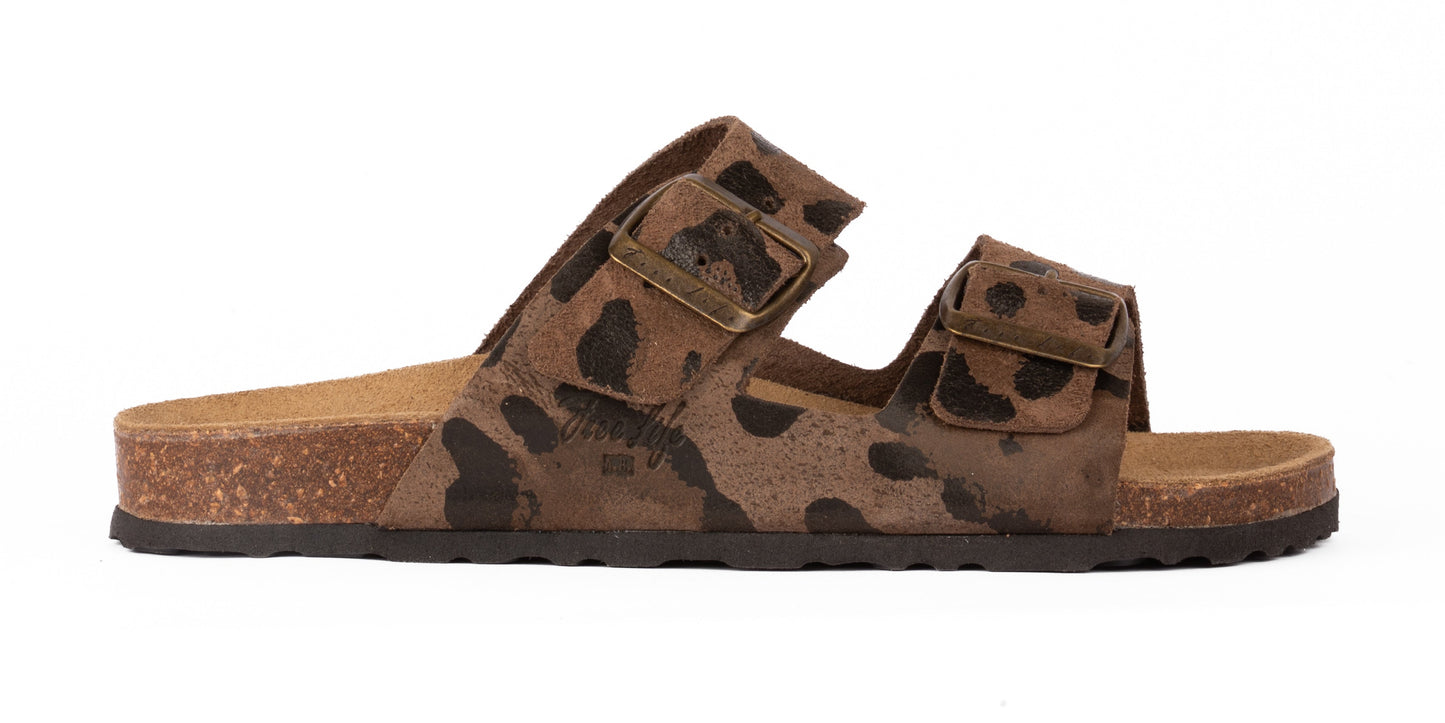 Women's Leather Double Buckle Sandal