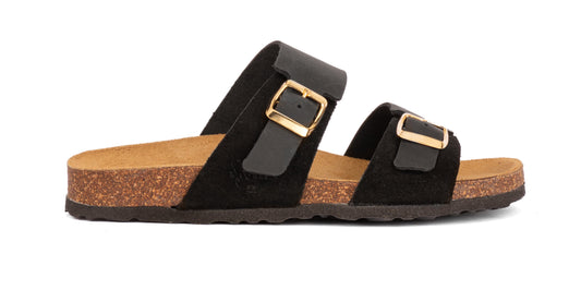 Women's slipper with double buckle