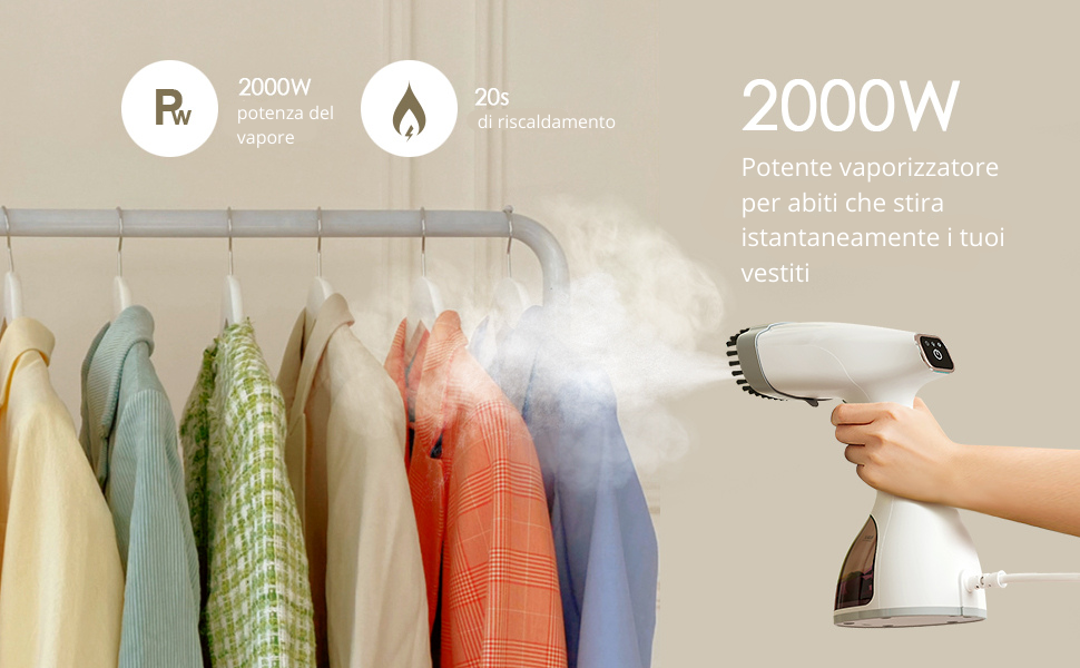 Vertical steam iron with rapid steaming for wrinkle removal