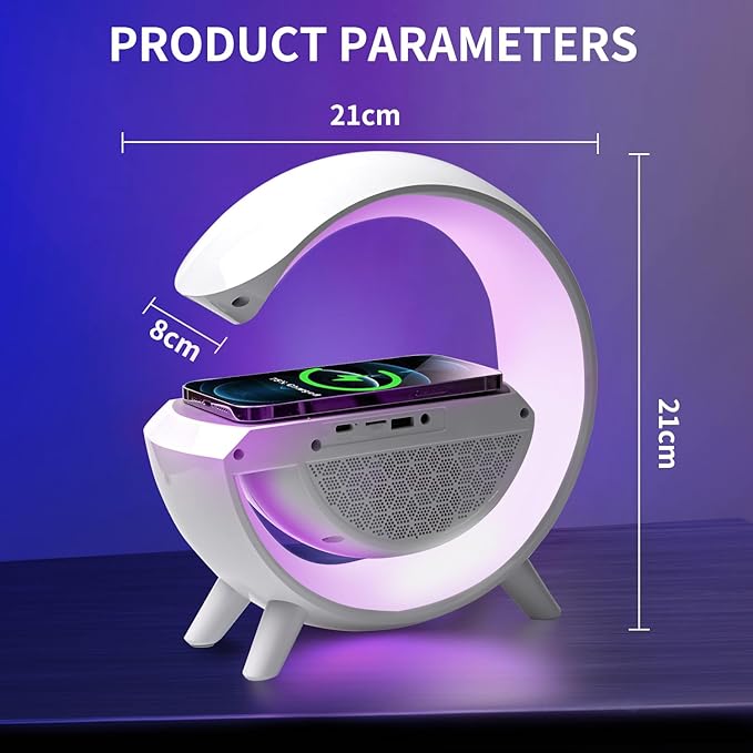 Sveglia ricarica Wireless RGB con Cassa Musica