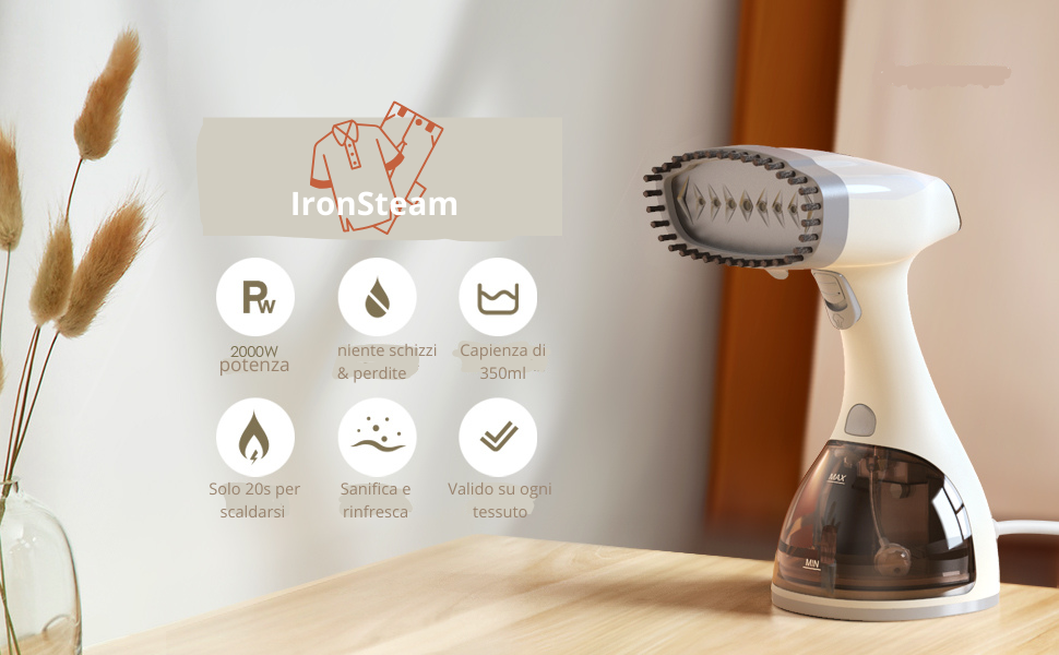 Vertical steam iron with rapid steaming for wrinkle removal