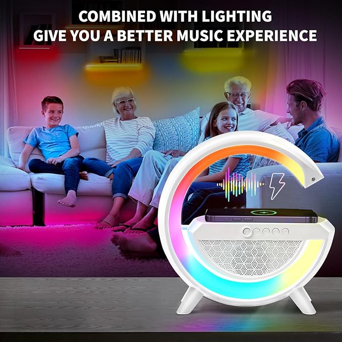 Sveglia ricarica Wireless RGB con Cassa Musica