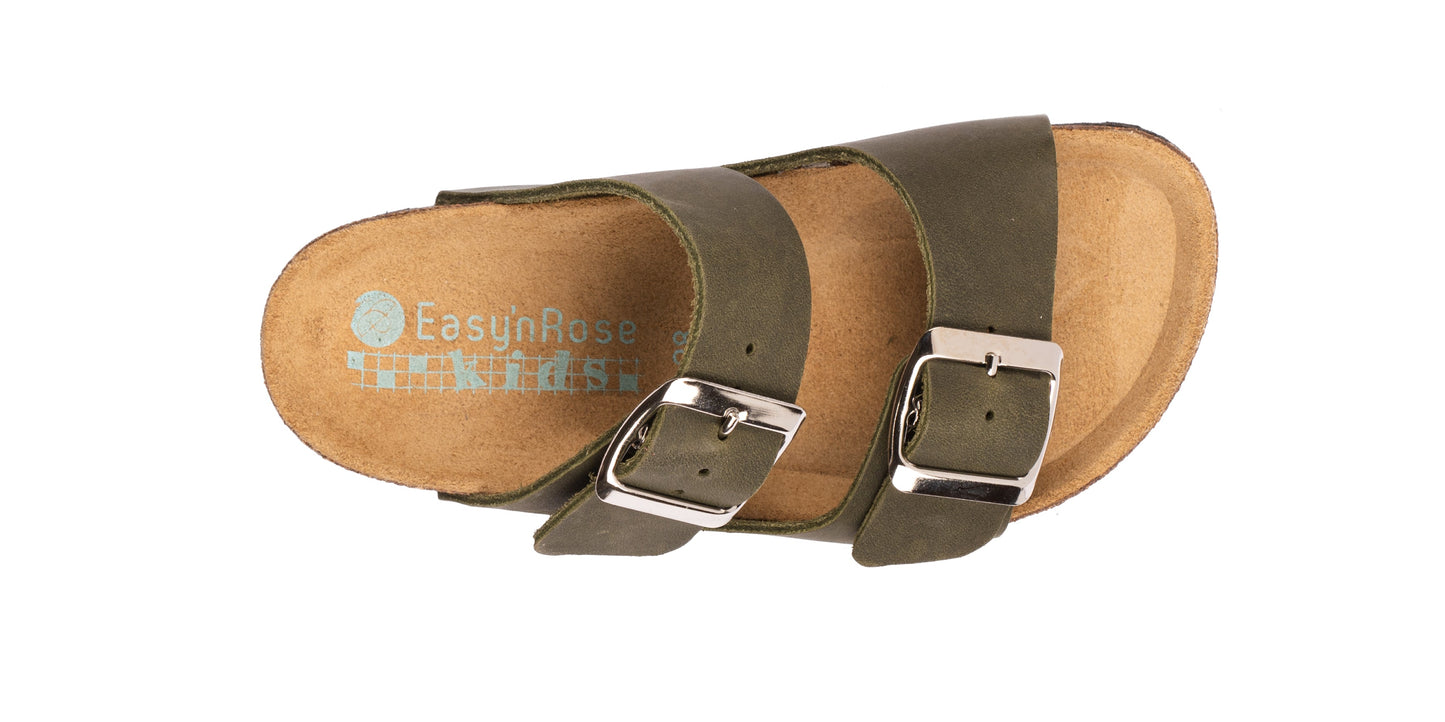 Sandali Doppia Fibbia Bambino in Pelle