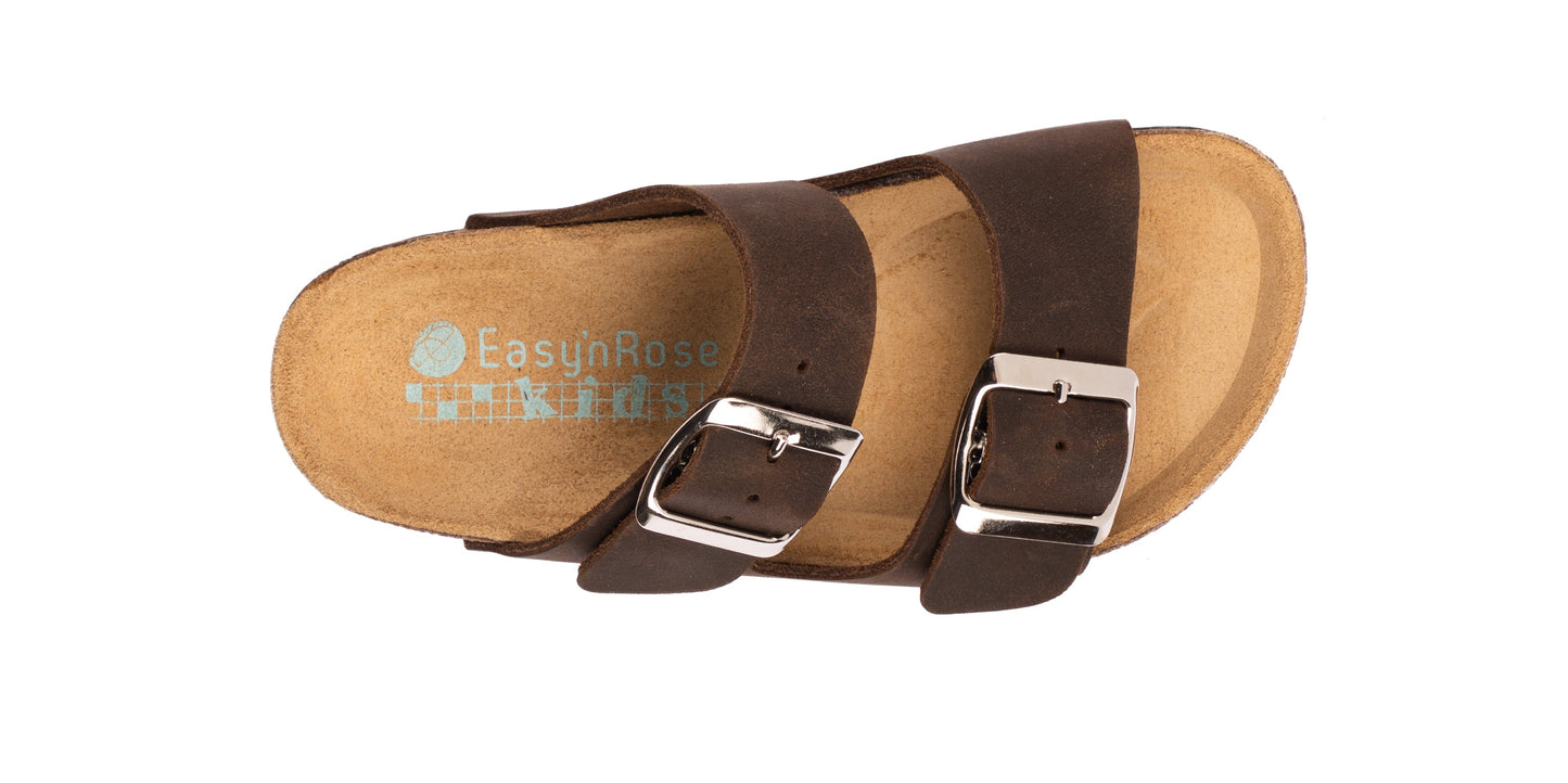 Sandali Doppia Fibbia Bambino in Pelle