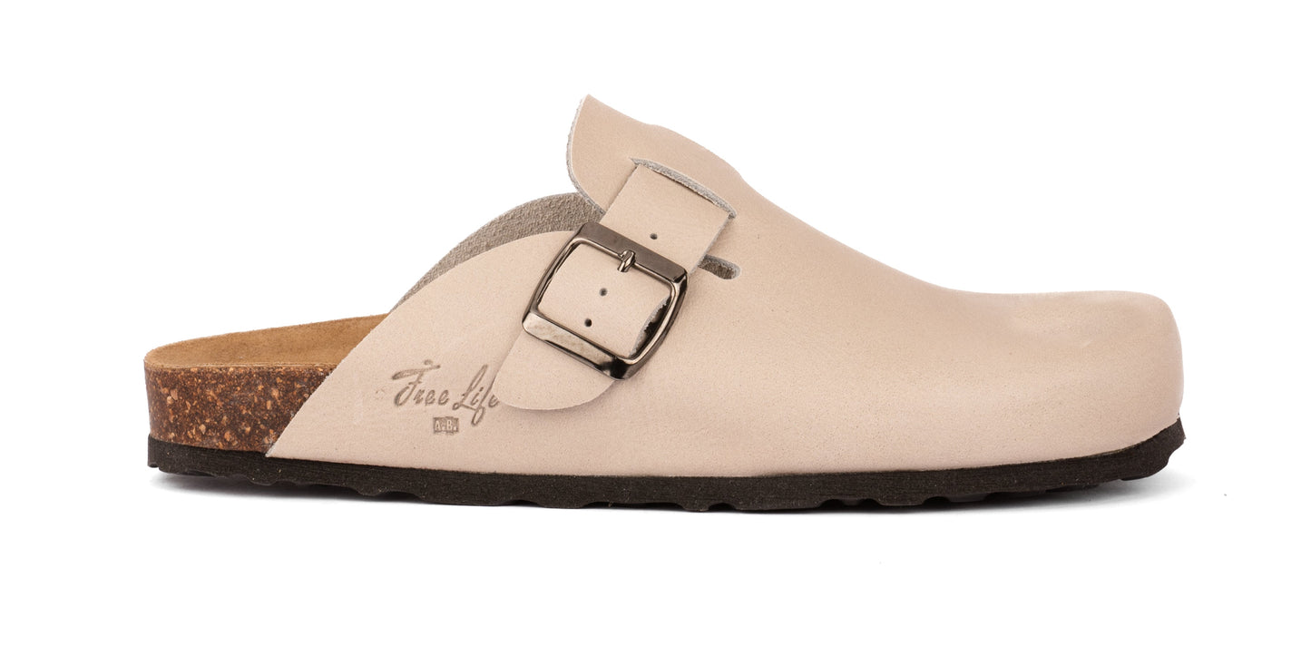Sabot clog donna in pelle