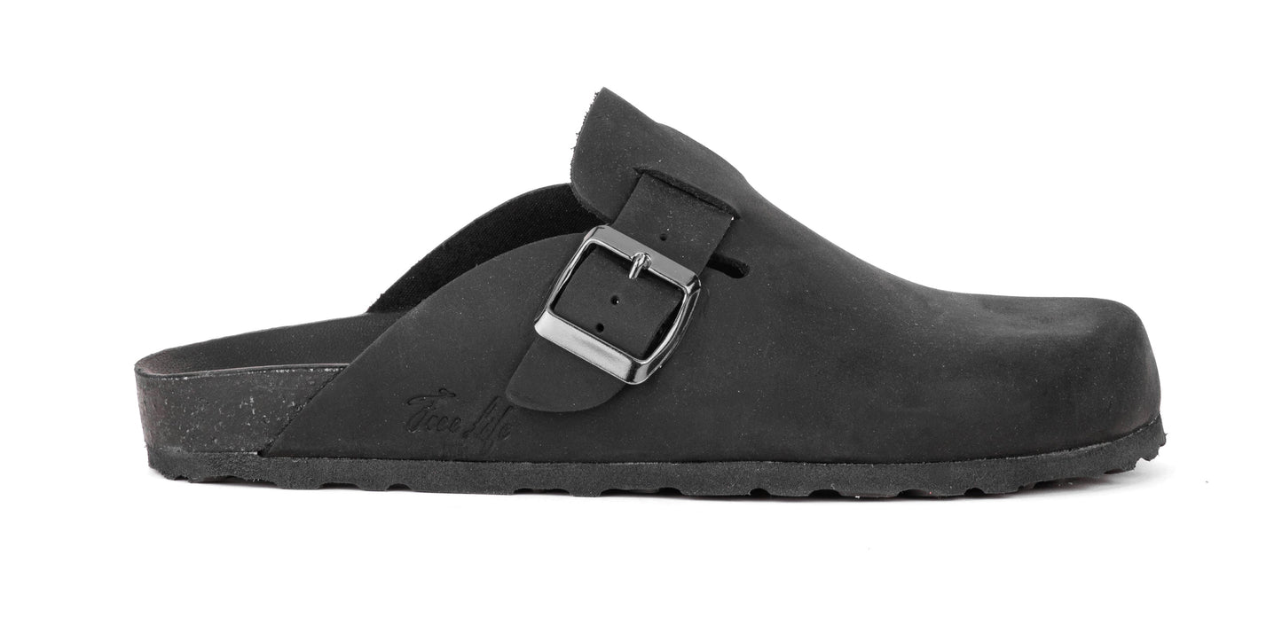 Sabot clog donna in pelle