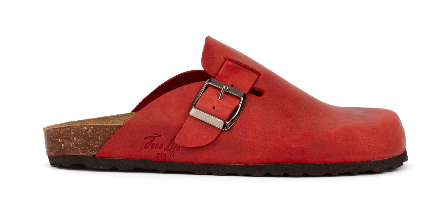 Sabot clog donna in pelle