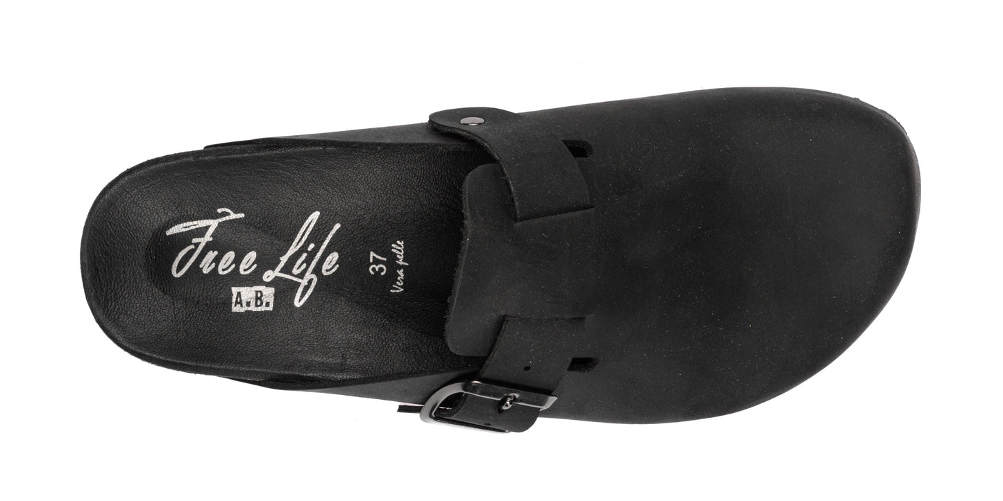 Sabot clog donna in pelle