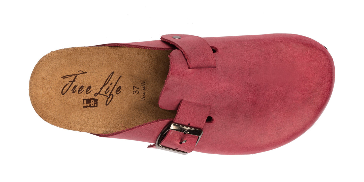 Sabot clog donna in pelle