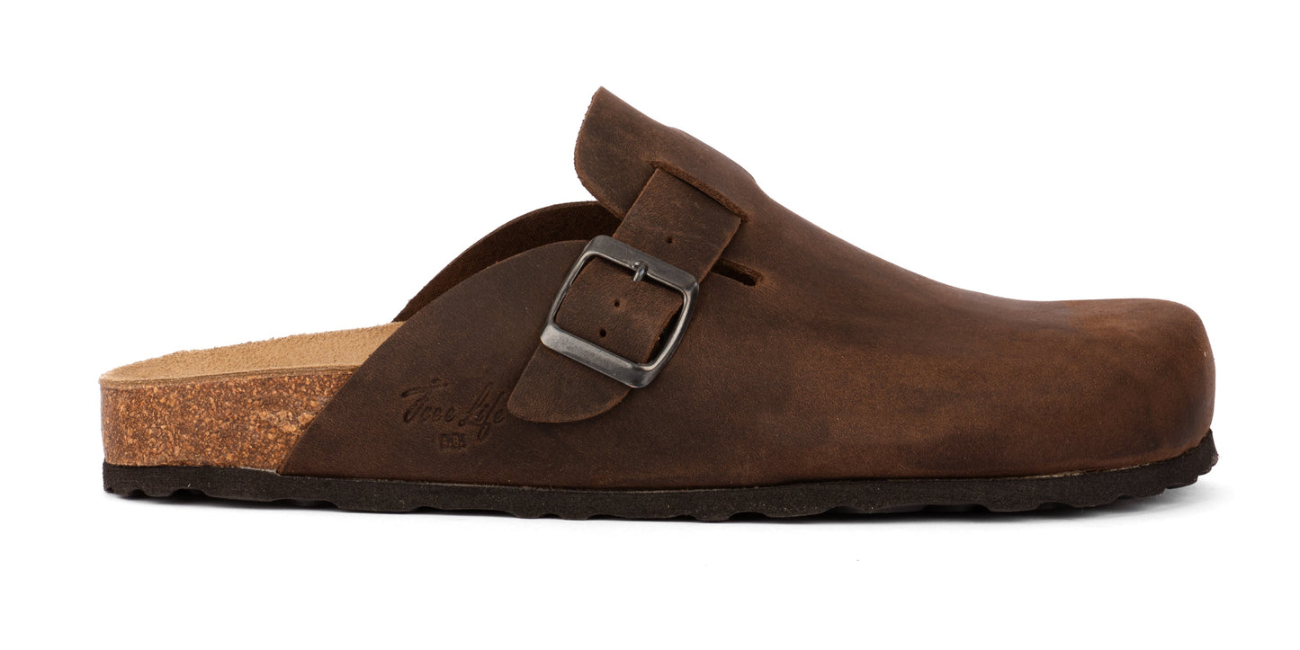 Sabot clog uomo in pelle
