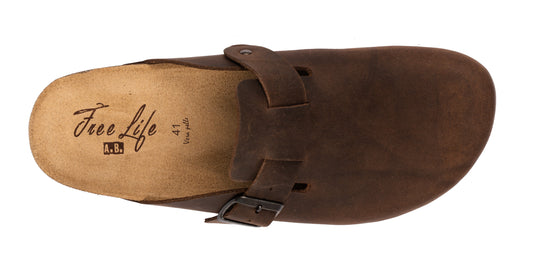 Sabot clog uomo in pelle
