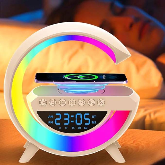 Sveglia ricarica Wireless RGB con Cassa Musica