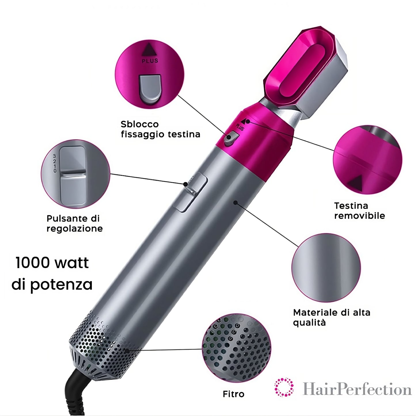 HairPerfection – Multistyler 5 in 1 con Tecnologia Ionica per Styling Professionale