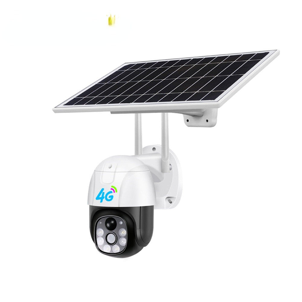 Videocamera di Sorveglianza Full HD con Pannello Solare, Visione Notturna a Colori e Rotazione 355°