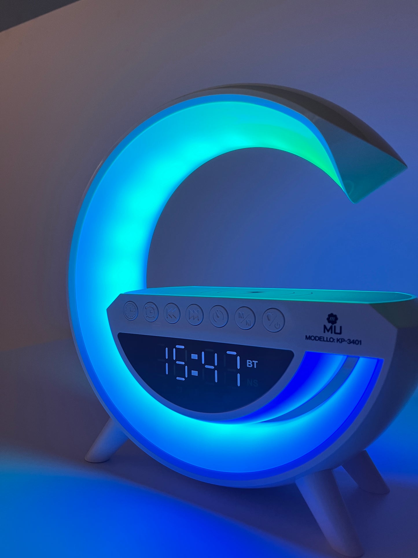 Sveglia ricarica Wireless RGB con Cassa Musica