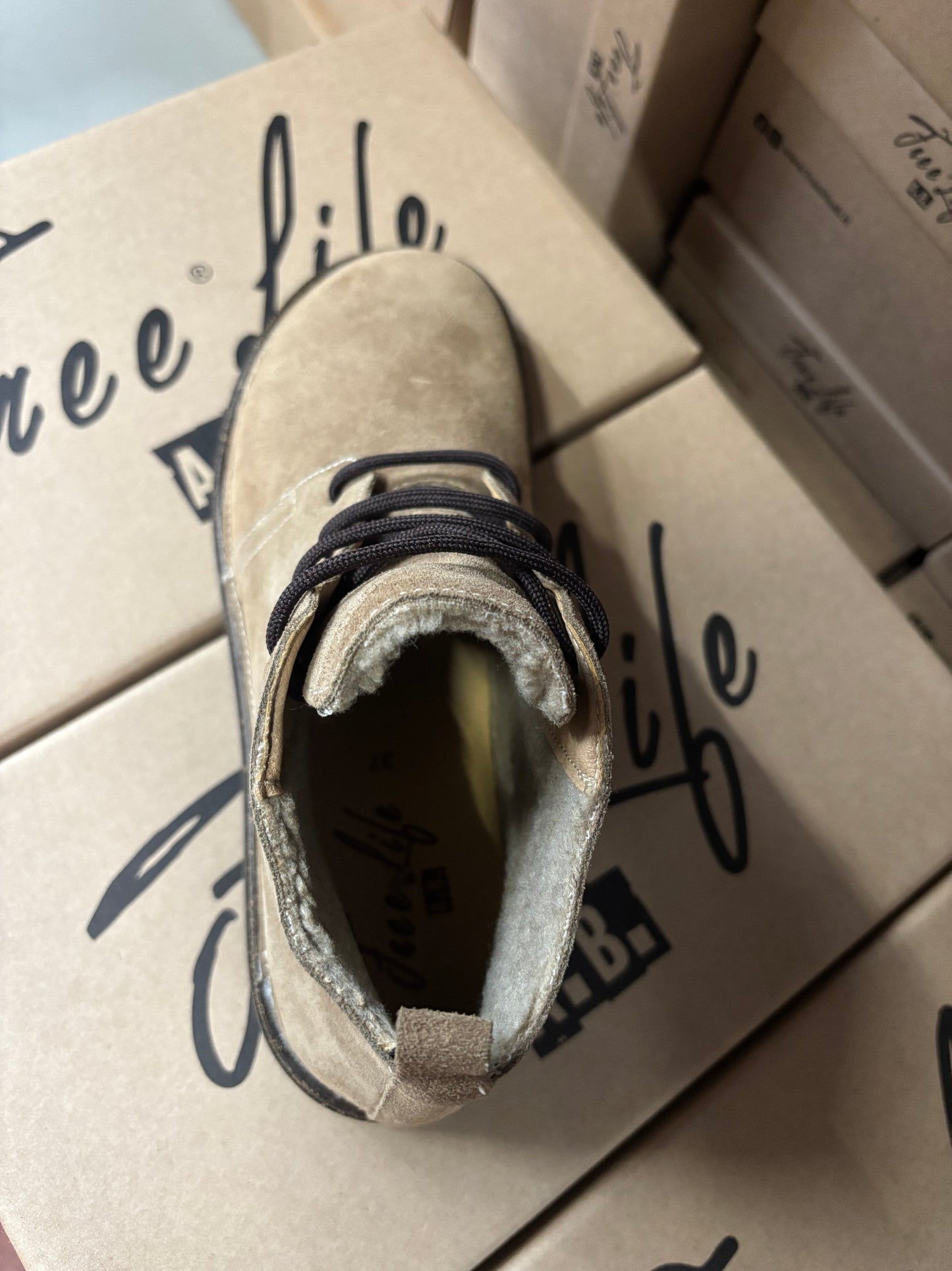 Desert Boot donna scamosciate con fodera in lana Teddy