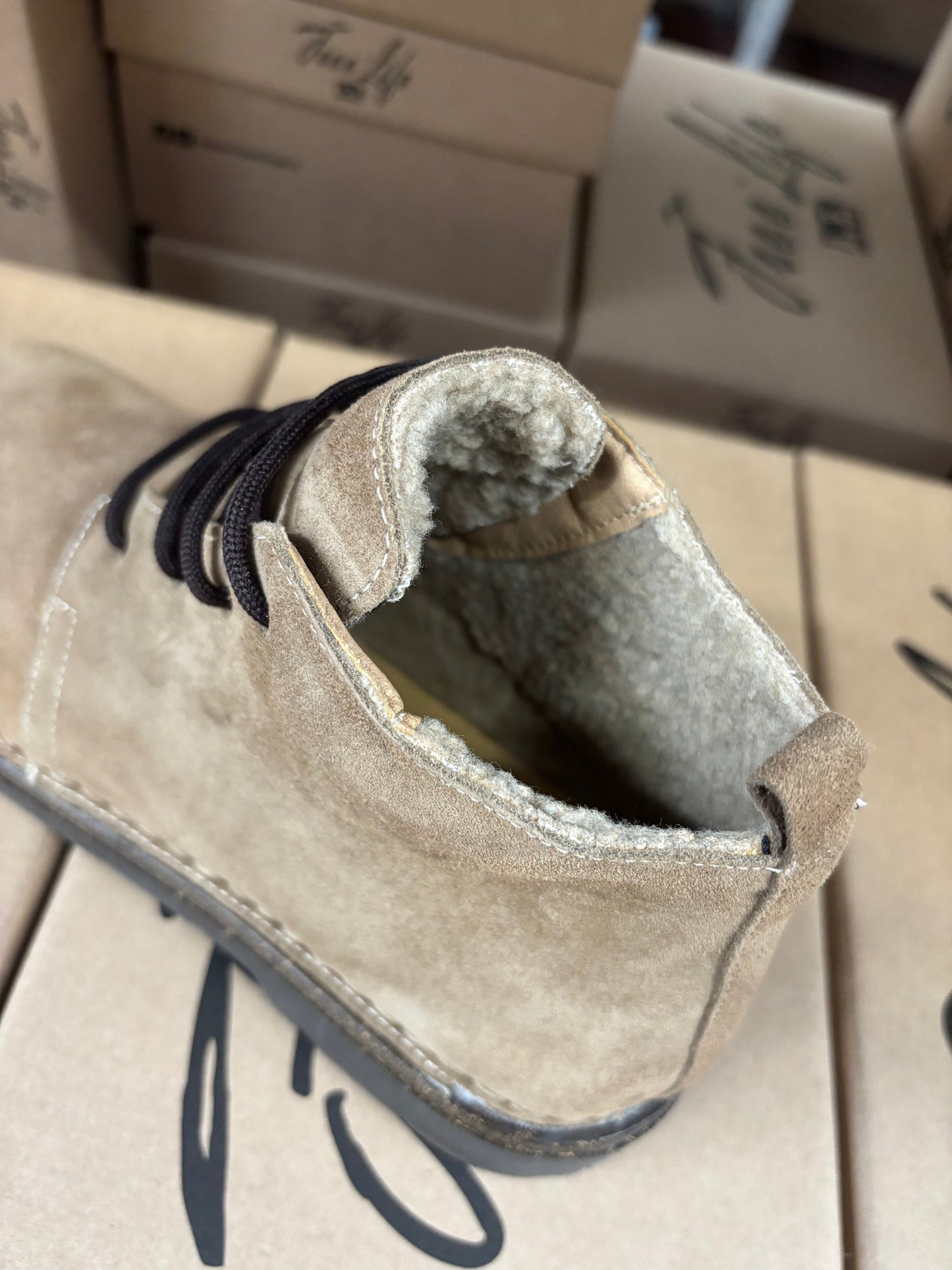 Desert Boot donna scamosciate con fodera in lana Teddy