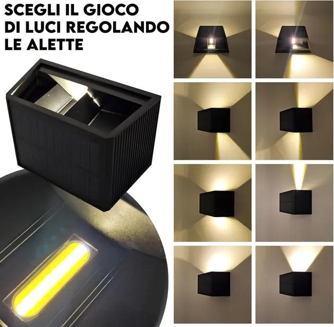 Lampada Solare da Parete 10W Luce Calda – Illuminazione Esterna IP65