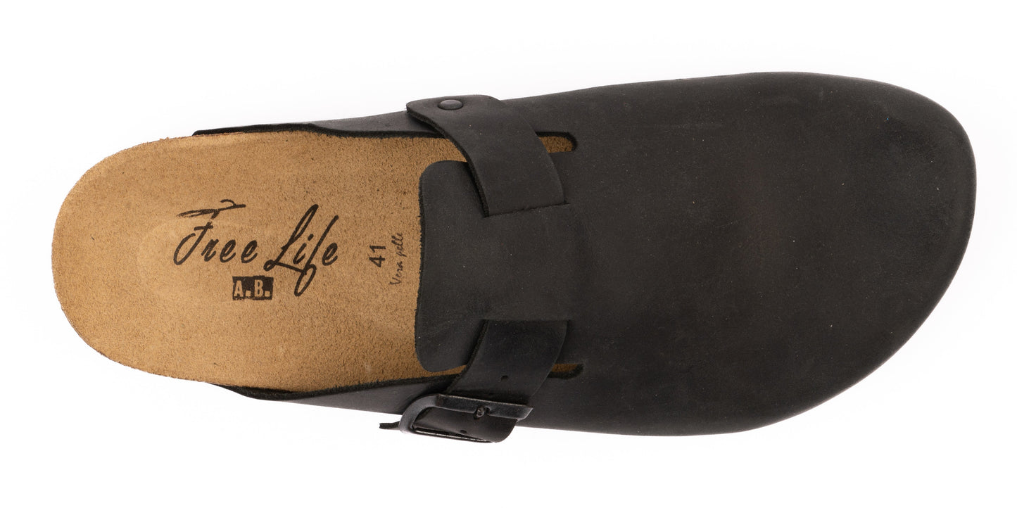 Sabot clog uomo in pelle