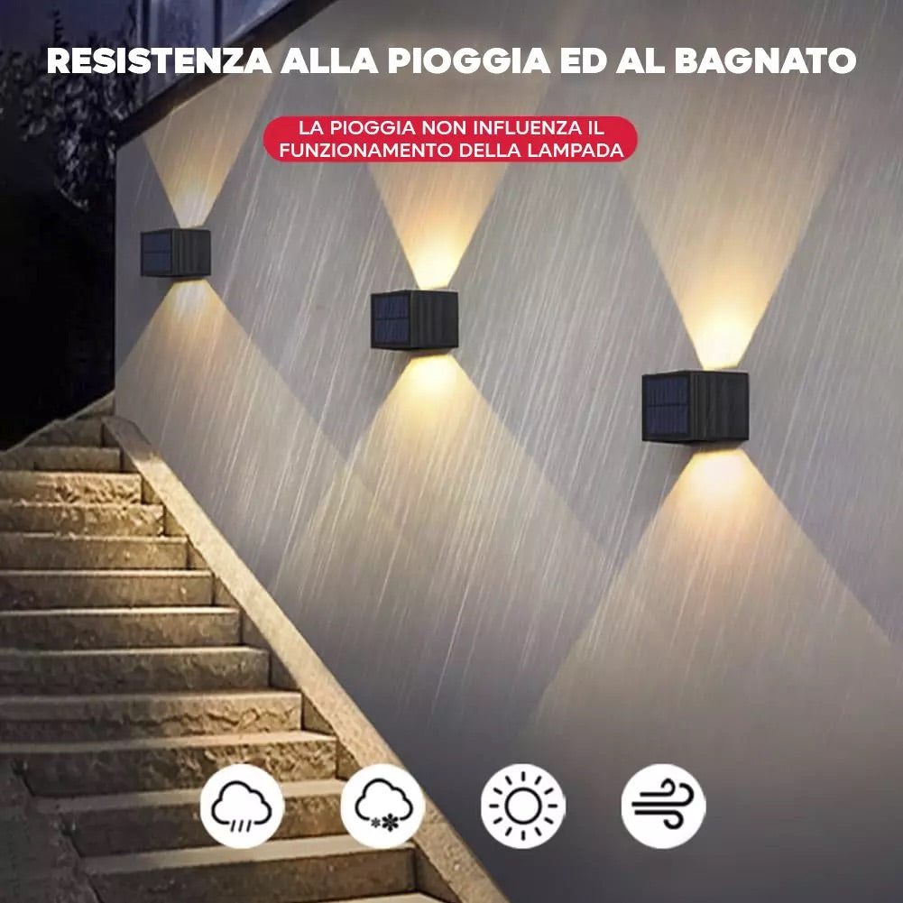 Lampada Solare da Parete 10W Luce Calda – Illuminazione Esterna IP65